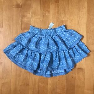 Aerie Blue Rock ‘N’ Ruffle Printed Mini Skirt NWT